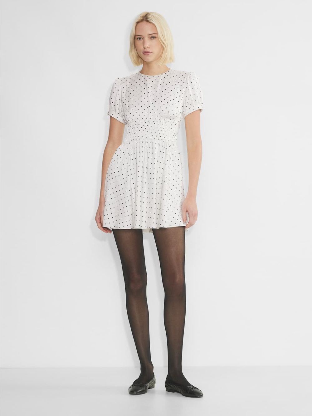 Aritzia Sunday Best Anderson Satin Dress - Polka Dot - Small